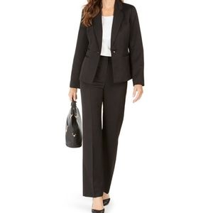 black stripe one button blazer &  straight pant